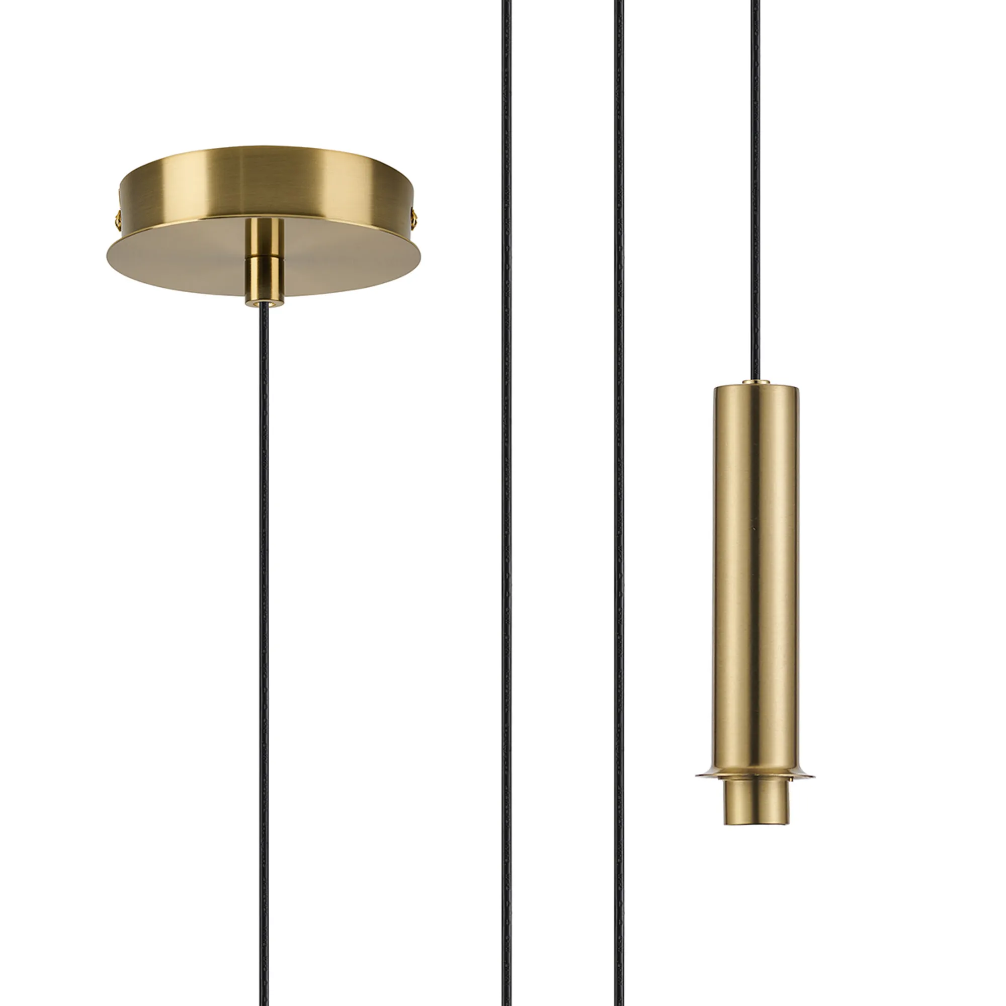 D1052BG  Wick 5m Single Pendant (FRAME ONLY), 1 x G9, Brass Gold